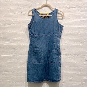 Vintage 90s Tommy Hilfiger denim dress with button side detail